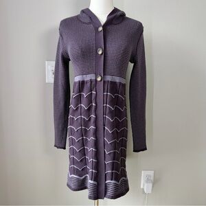 Title Nine Purple Wool Blend Delilah Hooded Cardigan Sweater